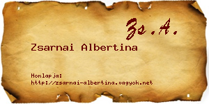 Zsarnai Albertina névjegykártya